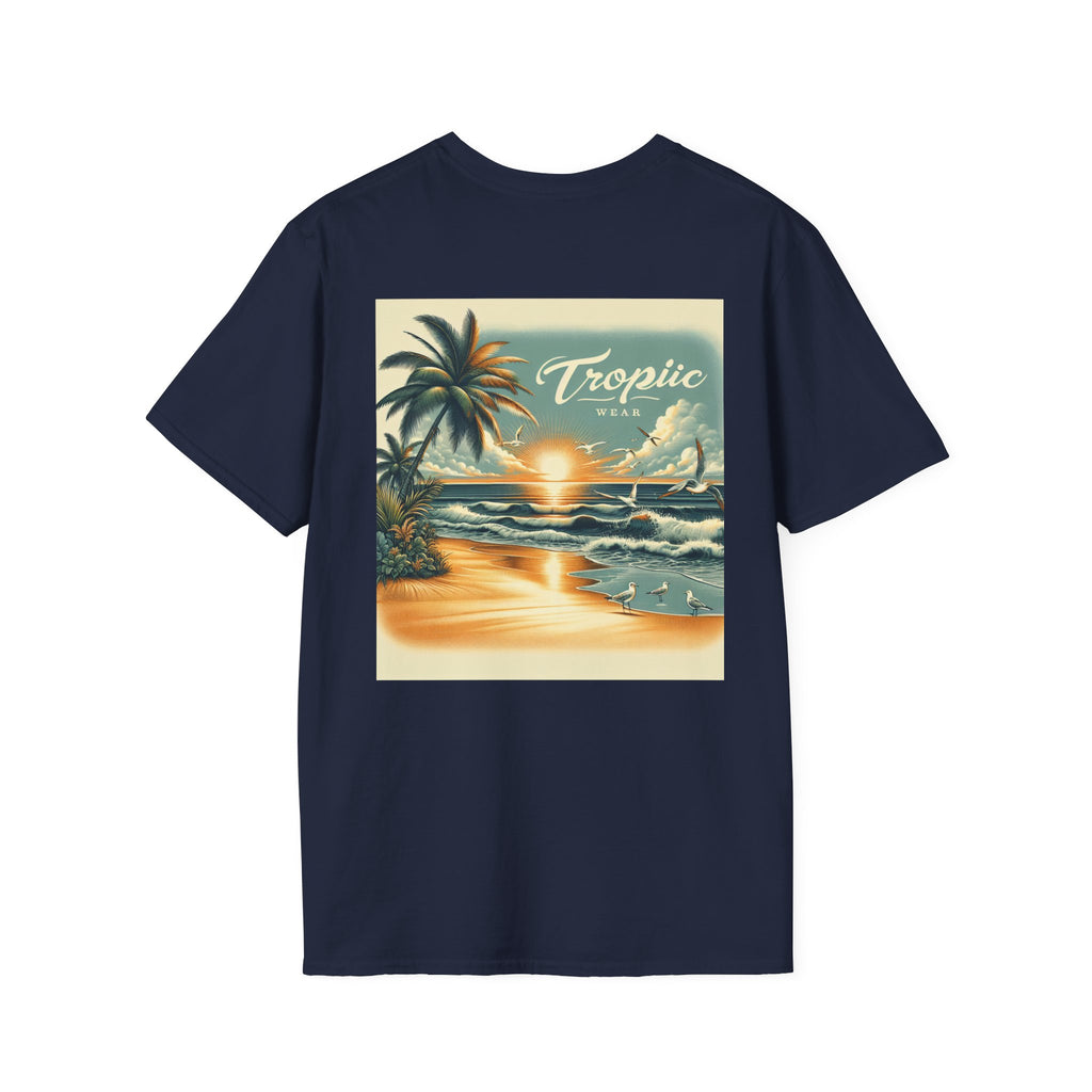 Tropical Sunset T-Shirt, Summer Vibes Tee, Unisex Graphic Shirt, Vacation Apparel, Beachwear Gift