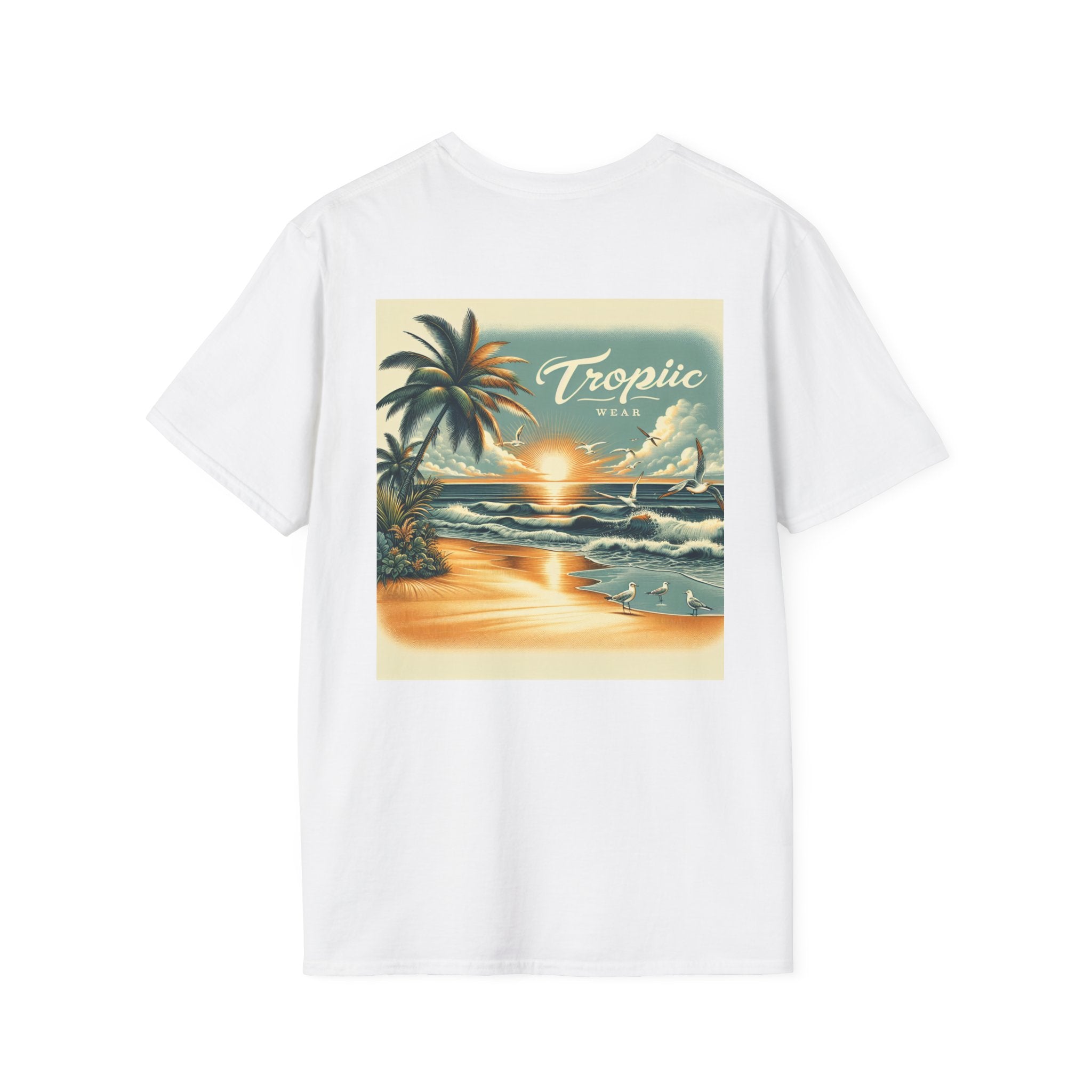Tropical Sunset T-Shirt, Summer Vibes Tee, Unisex Graphic Shirt, Vacation Apparel, Beachwear Gift